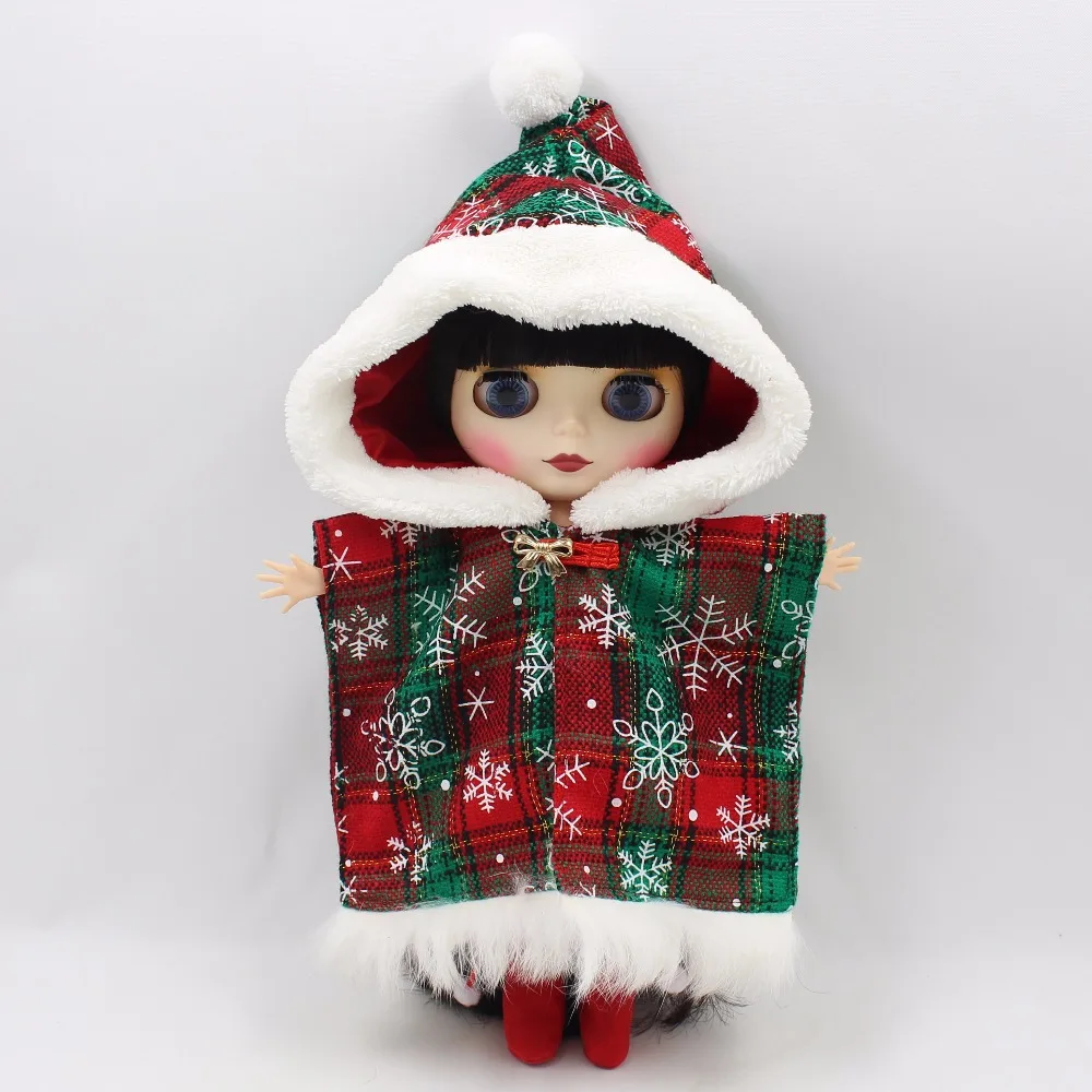 Blyth doll icy licca merry christmas платье Красный Зеленый шаль пальто одежда зимний наряд