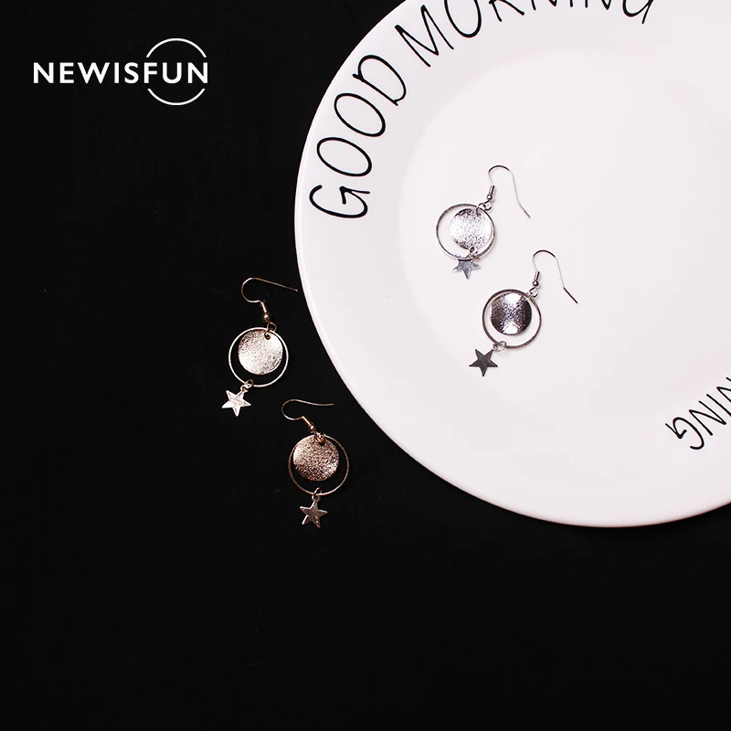 Miakoda 1 Pair Fashion Shiny Star Short Dangle Earring Ear Hook Ear