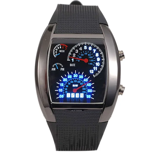 Unique Digital LED Backlight Military Luminous Men Wrist Watch Sports Pilot Spee Unique Digital LED Backlight Military Luminous Men Wrist Watch Sports Pilot Spee