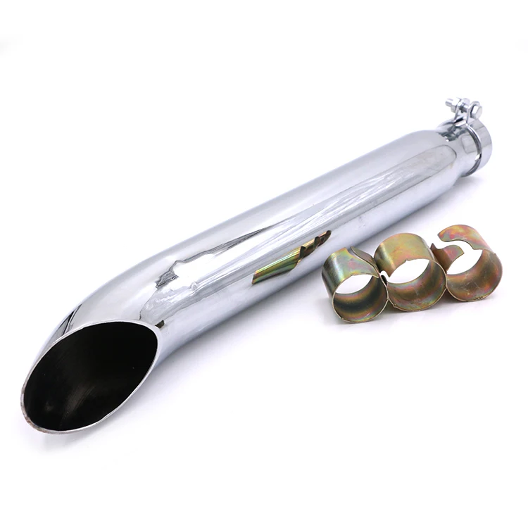 Custom Universal Chrome Mufflers Exhaust Pipes Motorcycle Turn Out