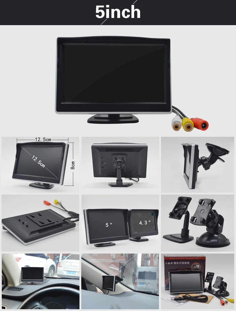 Беспроводной " цифровой TFT ЖК-экран цветной автомобильный монитор+ номерной знак заднего вида камера комплект поддержка VCD/DVD