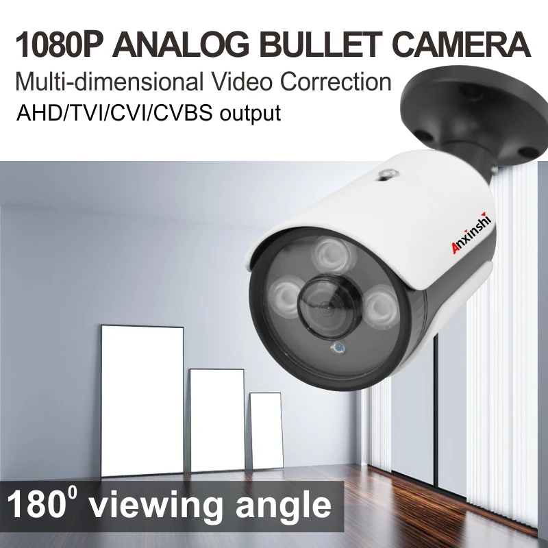 HD безопасности 1080 P пуля AHD камера рыбий глаз инфракрасный 25 м 180 градусов просмотра программное обеспечение коррекция 2MP AHD CCTV камера для AHD DVR
