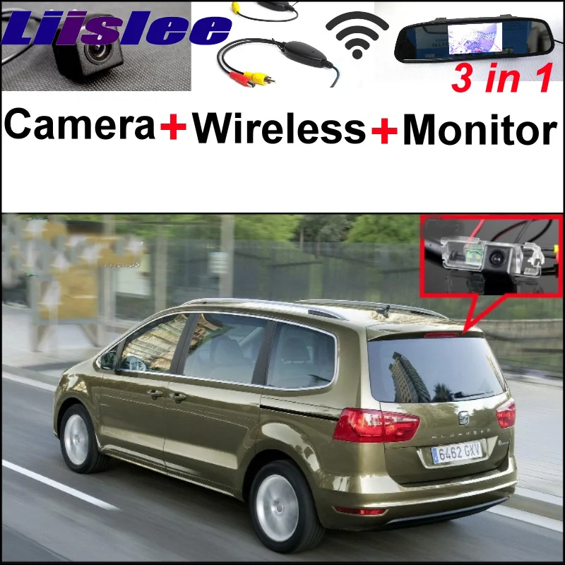 

Wireless Receiver + Mirror Monitor Easy DIY Back Up Parking System For SEAT Alhambra 7N Altea 3 in1 Special Rear View Camera
