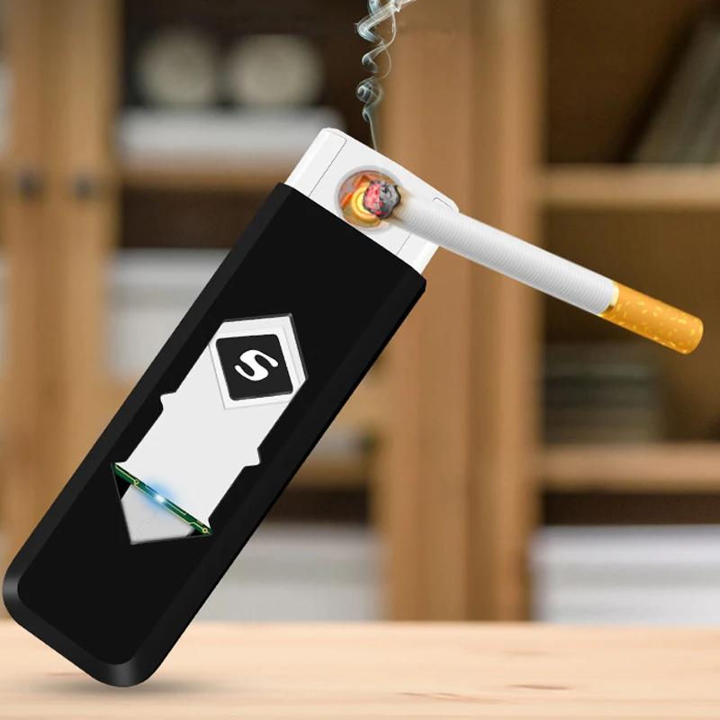 

Windproof Gift Smokeless Flameless USB Windproof Charging electric Lighter Electronic Cigarette Lighters Smoking Accessories