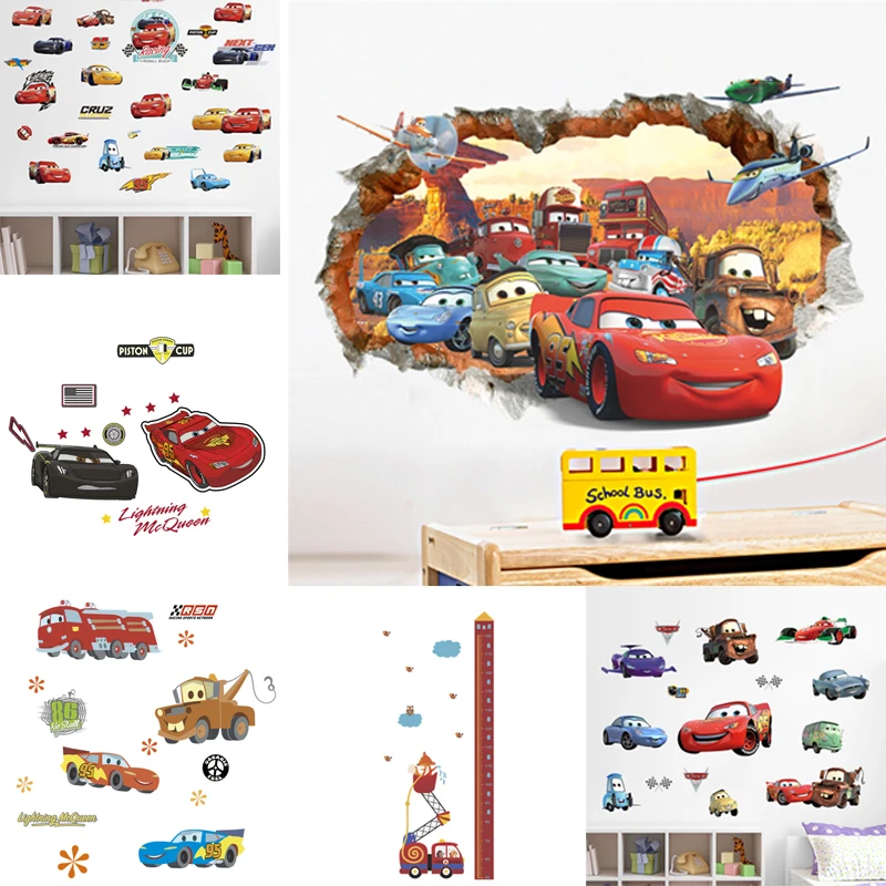 

3D Vivid Broken Wall Decor Decals For Boys Bedroom Kids Room Wallpaper Cartoom Car Poster Mural Wall Stickers