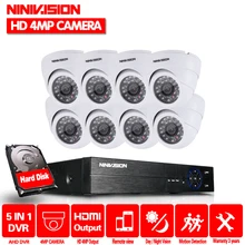 4.0MP CCTV Security Camera System Full 4MP 2MP 8CH DVR P2P Network 8pcs indoor Infrared IR Dome Camera Kit Night Vision 2TB HDD