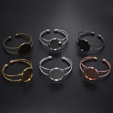 18 20 25 мм Серебряный Золотой браслет кабошон основа Браслет-манжета Пустой Лоток обрамление установка кабошон поставки для изготовление, поиск ювелирных изделий