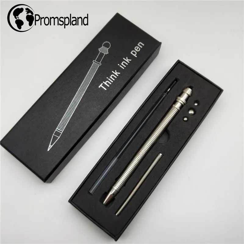 

Fidget Pen Luxury Metal Ballpoint Pen Decompression Ball Pens Silver Canetas Office Supplies Customized Pens Retail Box 13.2*1cm