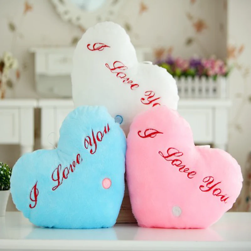 Подушка в форме сердца плюшевый светильник-ап игрушки светящиеся игрушки с английской буквой детский подарок для подруги чучела подушка
