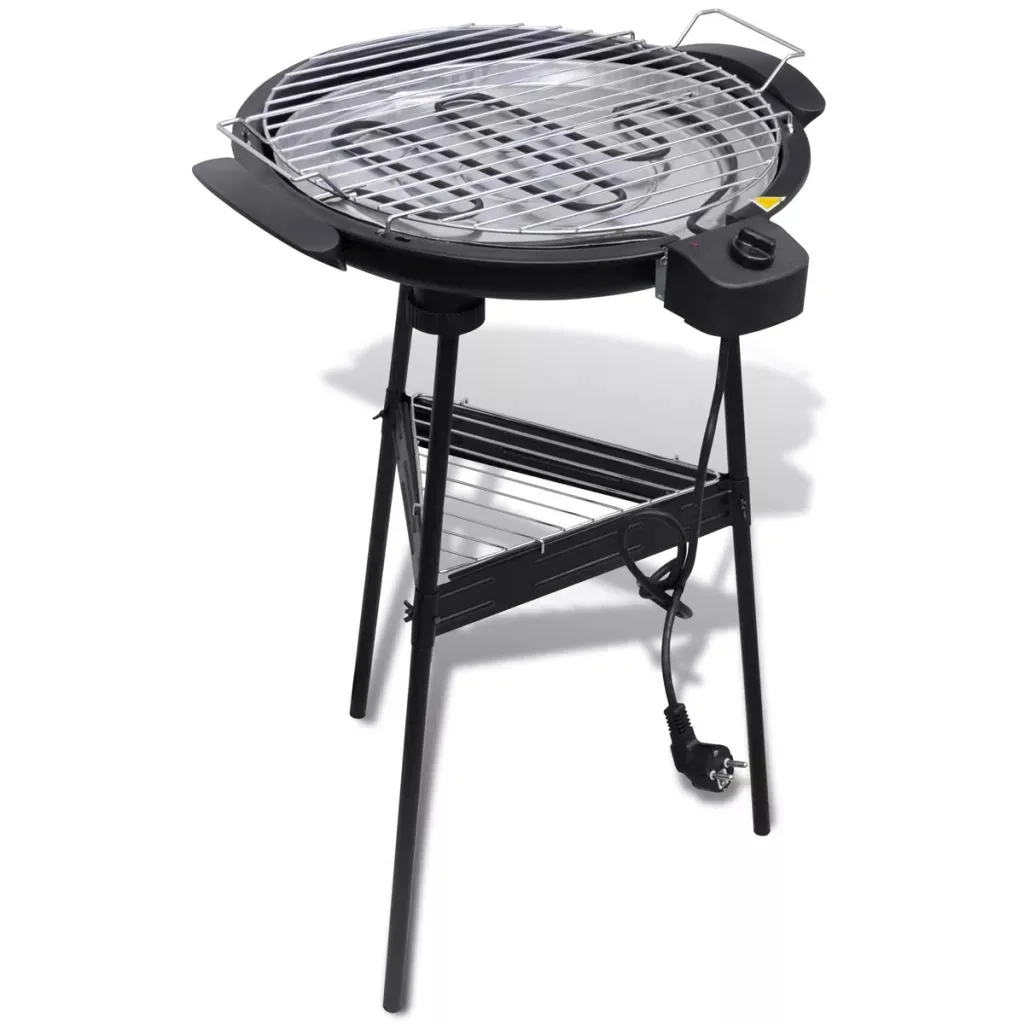 

VidaXL Electric Barbecue Round Grid For Garden Electric Grill Pan Smokeless non-stick baking tray Grill With a tray