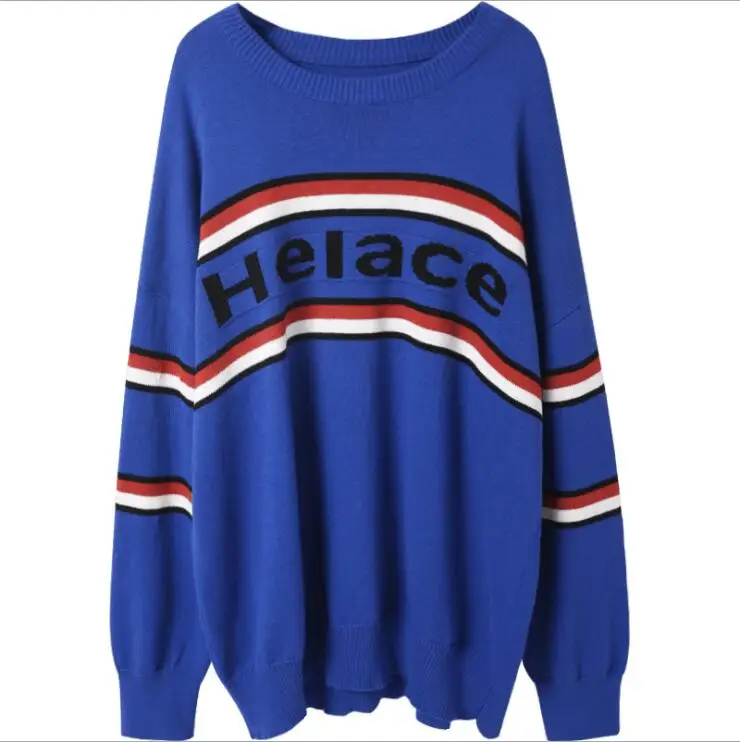 Для женщин Мода Голубой цвет Трикотажные хип-хоп свитера E1024-007