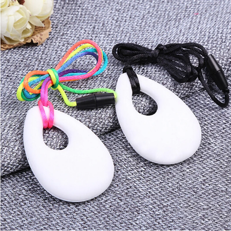 Online Silikon Silicone Teether Balita Anak Drop Ring Tumbuh Gigi Hitam Chian Kalung Liontin Baru Lahir Geraham Gigi Kunyah Mainan Gigi