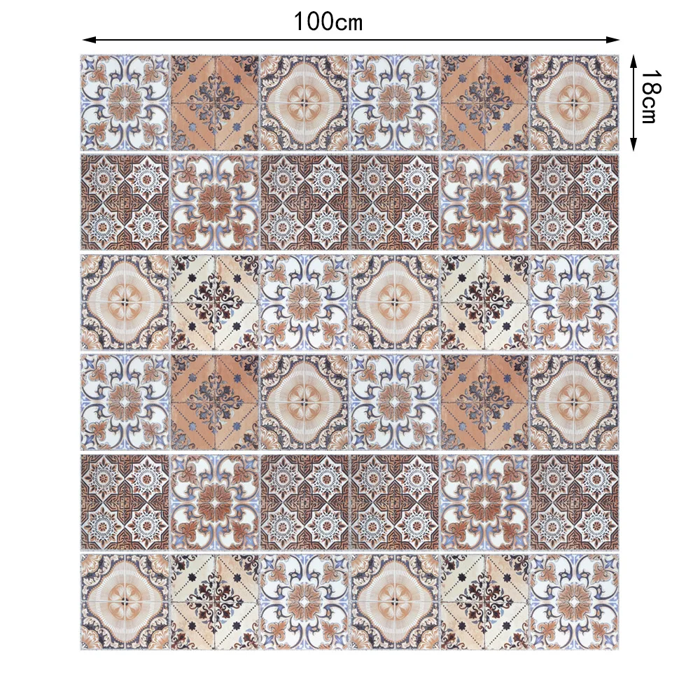 Мозаичная плитка в богемном стиле, наклейка на стену, самоклеящаяся водонепроницаемая ПВХ Наклейка на стену, кухонная керамическая наклейка, домашний декор