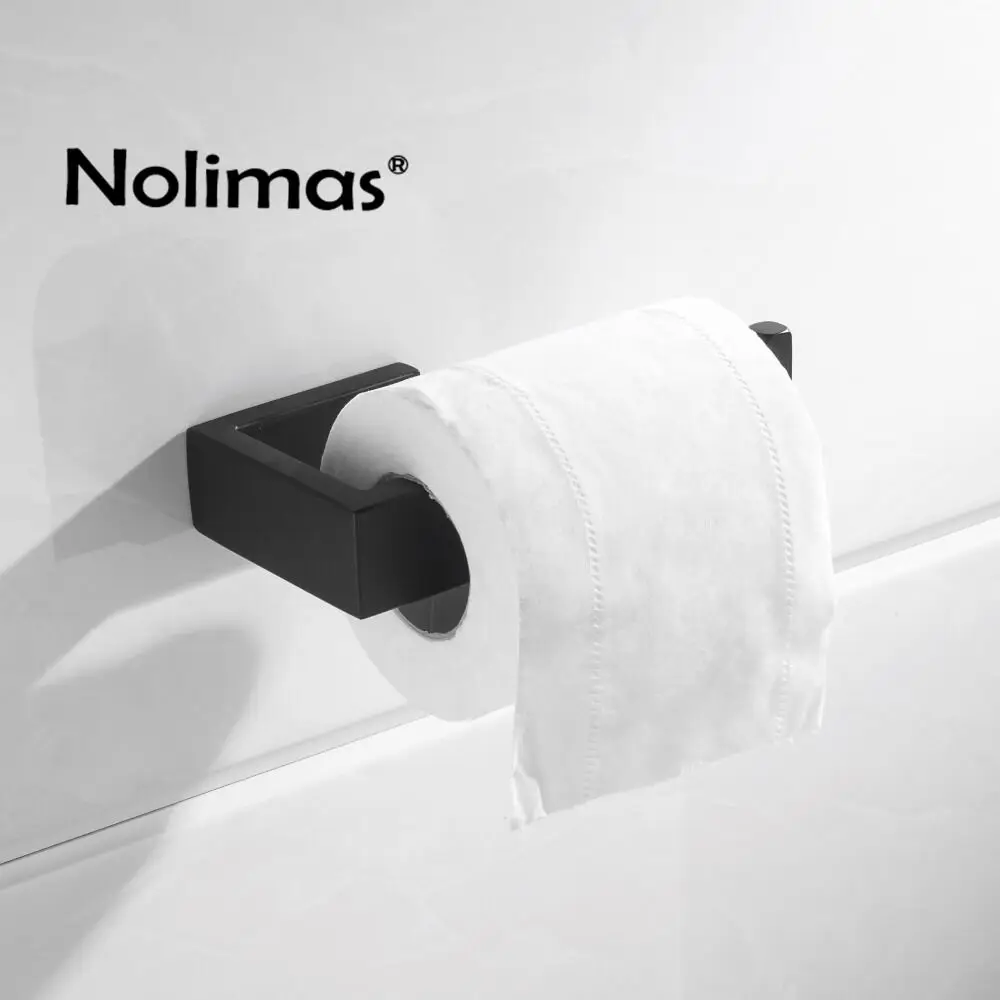 Матовый черный SUS 304 из нержавеющей стали набор аксессуаров для ванной комнаты Крючок для халата держатель для полотенец держатель для туалетной бумаги аксессуары для ванной комнаты - Цвет: Paper Holder