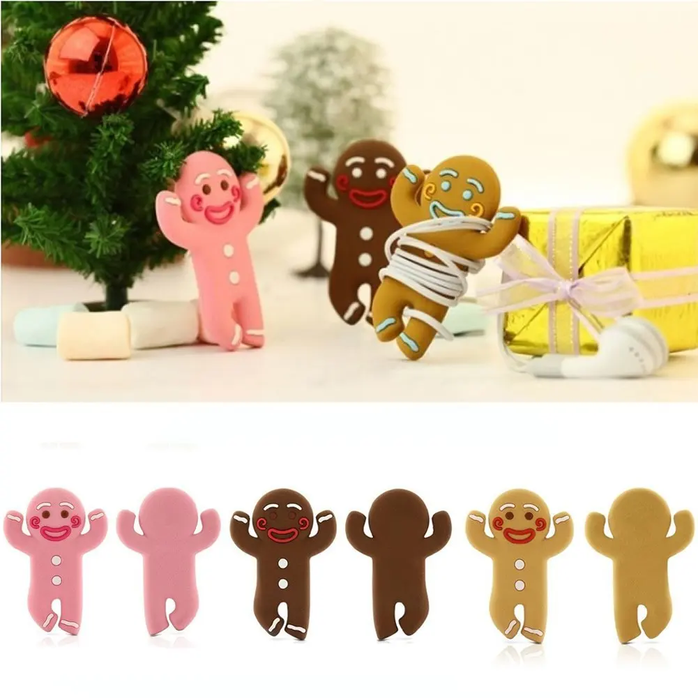 

CES-Gingerbread Man Earphone Cable Wire Headphone Winder Cord Smart Wrap Organizer