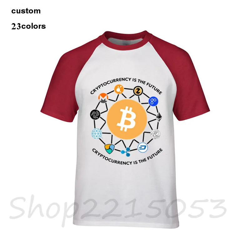 Криптовалюта Биткойн Футболка мужская Litecoin Dash Zcash эфириум Monero короткий рукав o