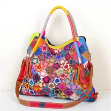 Caerlif Irregular Style Handbags Women Messenger Bag Patchwork Colorful Large Purse tassel bag Genuine Leather Bags for women