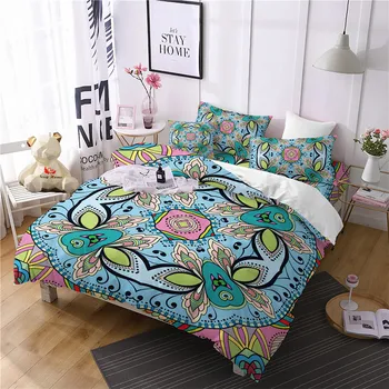 

Ethnic Pattern Comforter Bedding Sets Colorful Duvet Cover Set Queen Boho King Size Bedding Set 3D Home Textile 3pcs Bed Linen