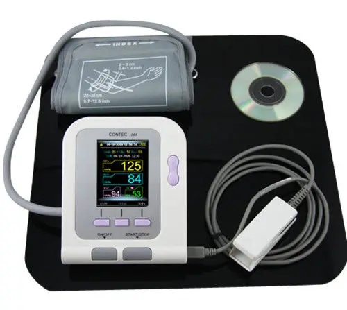 

6 Cuffs, SPO2 Probe, CONTEC08A Arm Blood Pressure Monitor, LCD Color Screen, free Software, CE FDA