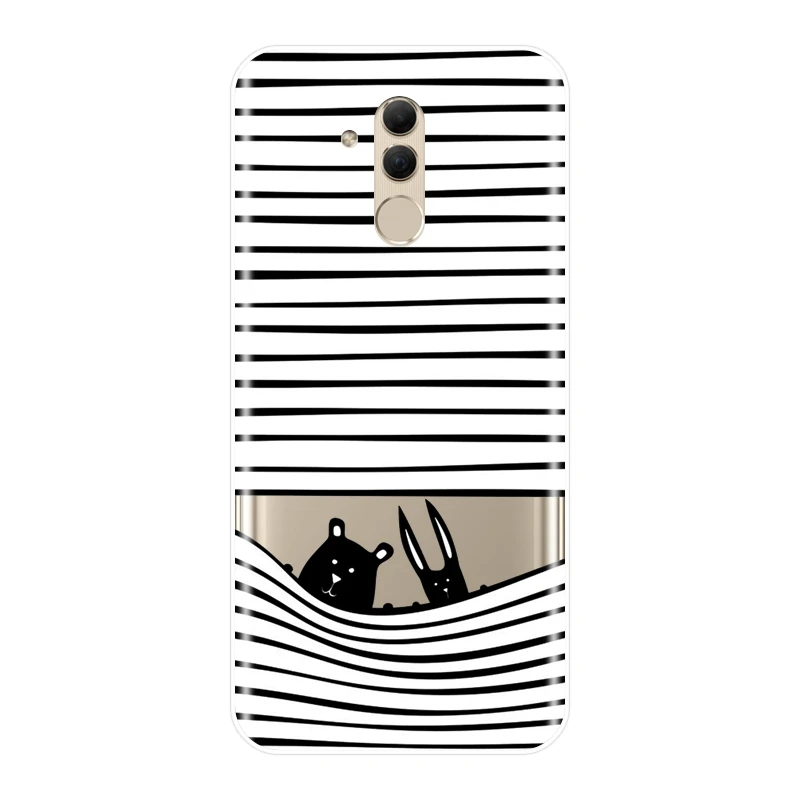 Задняя крышка для Huawei Mate 20 10 9 Pro силиконовый мягкий черный чехол с изображением
