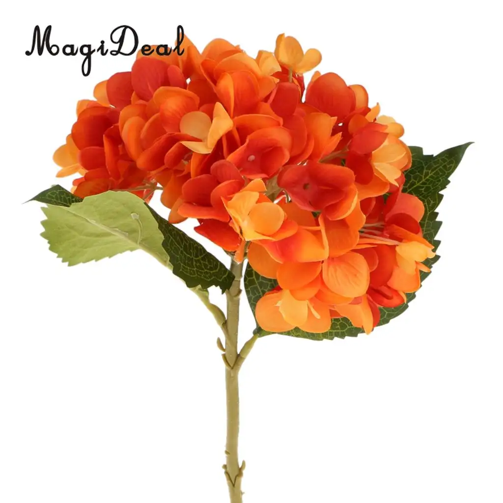 MagiDeal искусственный цветок пион шелк поддельные растения гортензии свадебные искусственные цветы вечерние арт зал офис магазин оранжевый
