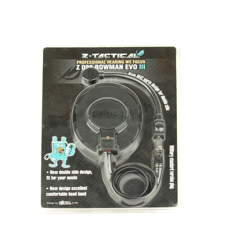 Fone de Ouvido Tático para Midland Airsoft Bowman Iii Elemento Airsof Militar Boné Headsets Peltor Ptt Z029 z Tac Evo 9 Esporte e Lazer