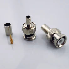 100 шт./лот видеонаблюдения Интимные аксессуары Мужчина BNC обжимной Тип разъем для RG58 RG59 коаксиальный кабель для видеонаблюдения Камера Системы bnc-102