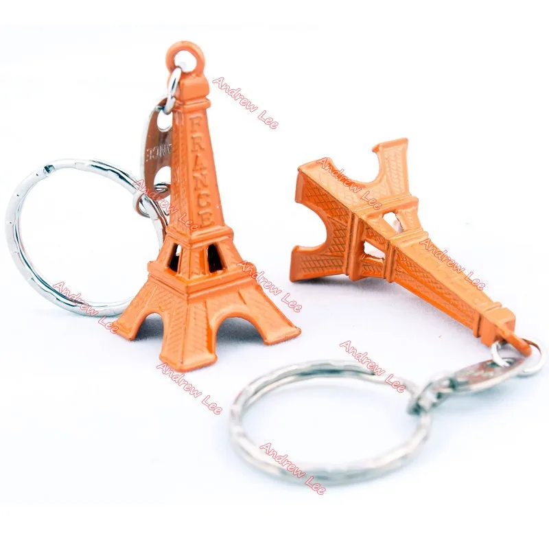Высокое качество милый металлический брелок красочный Париж Эйфелева башня Модель брелок для ключей для креативного подарка на день рождения 10 шт./лот