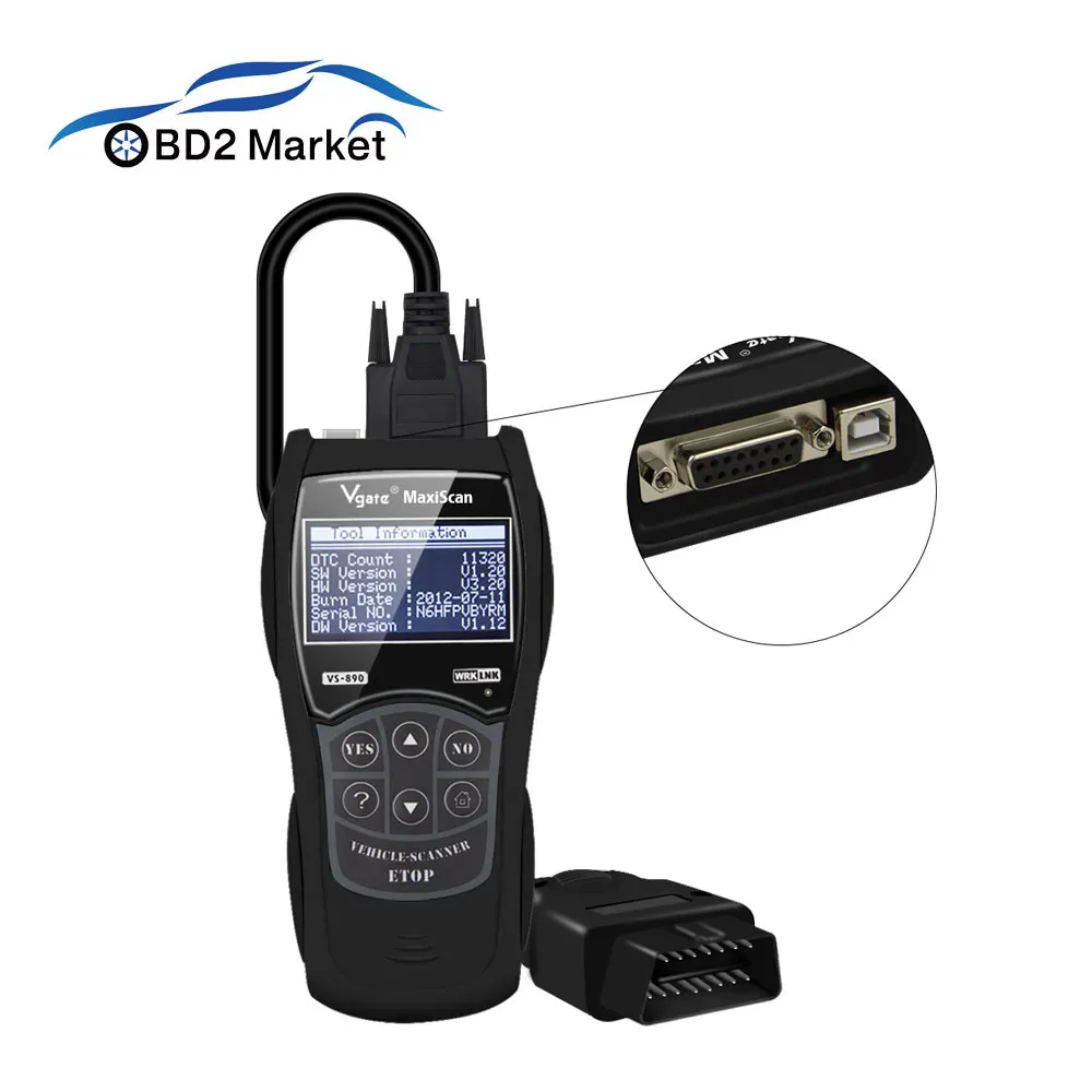 

Vgate Scantool Maxiscan VS890 OBD2 Automotive Scanner Car Diagnostic tool VS890/VS890S OBD 2 OBDII Code Scanner Multi-Language