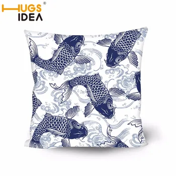 

HUGSIDEA Fish Pattern Cushion CasePillow Cover For Home Kid Room Sofa Decoration Cojines Car Bedding Chair Couch Pillowcase