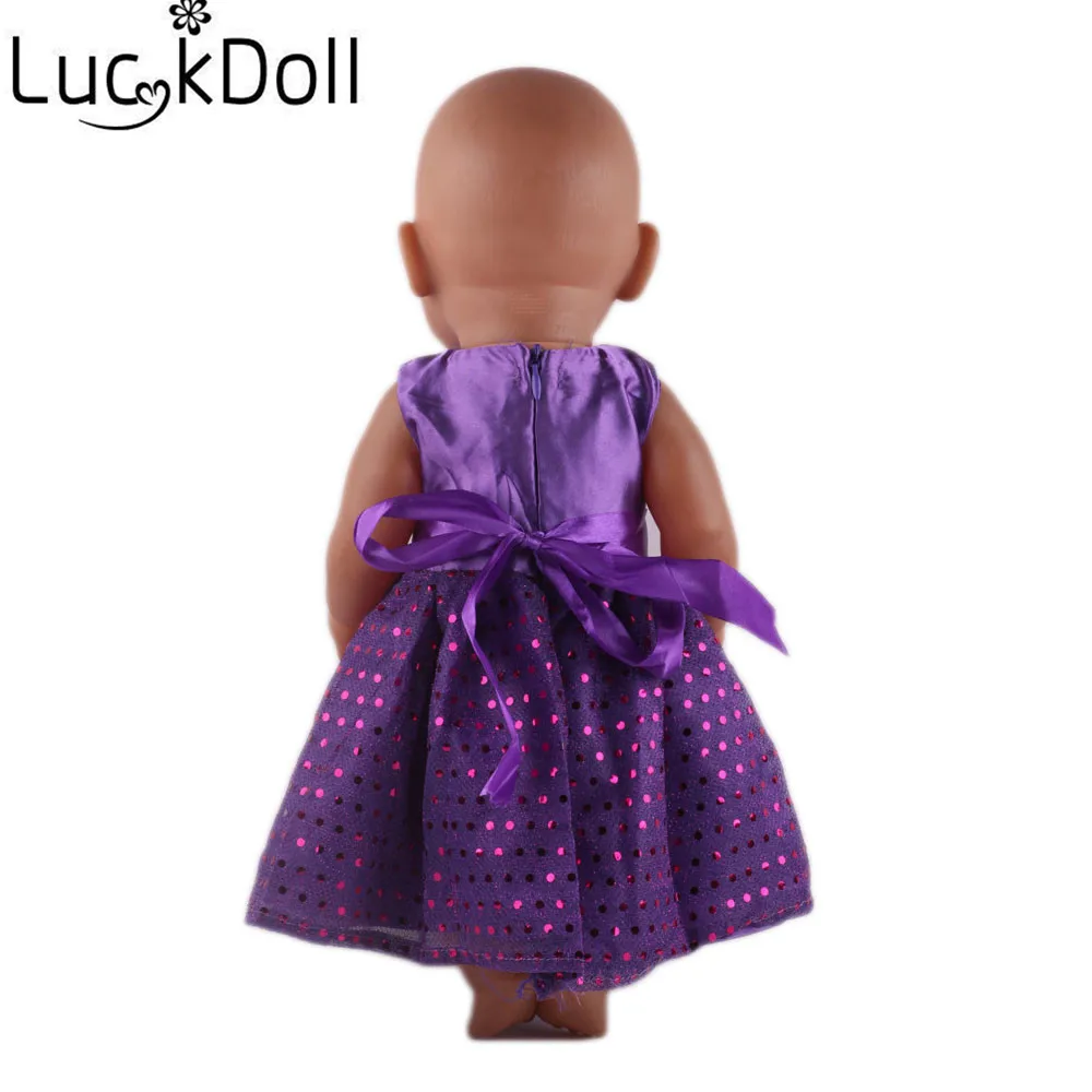 Luckydoll 8 шт. милое платье принцессы подходит 18 дюймов Американский 43 см BabyDoll одежда аксессуары игрушки Детский Рождественский подарок