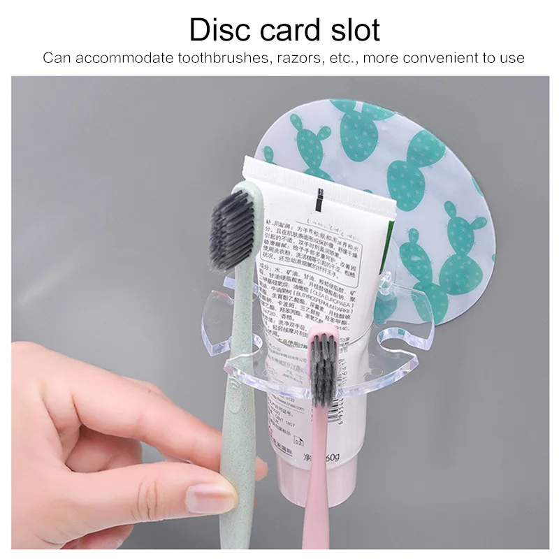 

1pc Plastic Toothpaste Razor Storage Rack Toothpaste Organizer Round Shape Multi-slot Toothbrush Holder Bathroom Accessories