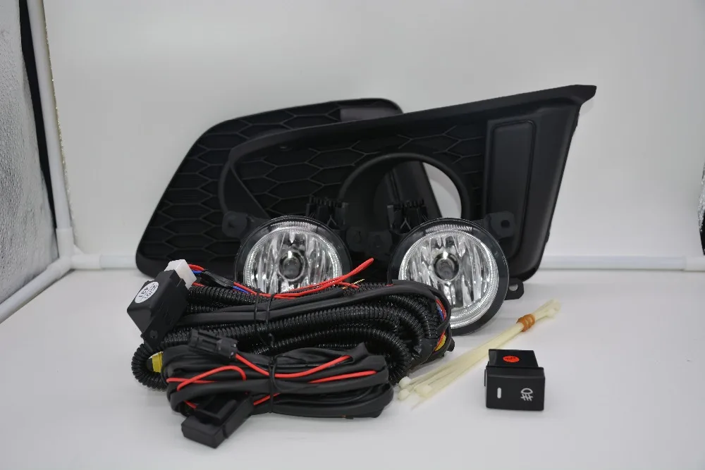 

eOsuns halo fog lamp with wires harness relay, switch, fog lamp house and frame cover for honda jazz fit 2014 Asia-Pacific