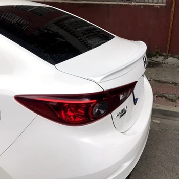 

UBUYUWANT For Mazda3 Axela PU Material Primer Color Car Tail Wing Decoration Rear Trunk Lip Spoiler For Mazda 3 Axela 2014-2018