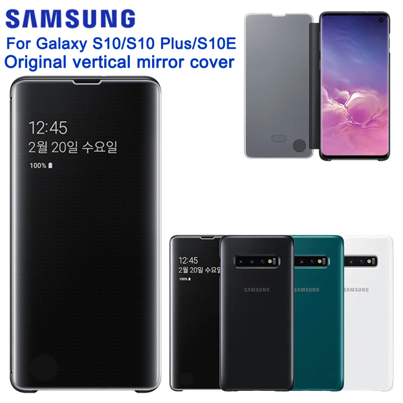 

Original Samsung Mirro Cover Clear View Phone Case For SAMSUNG Galaxy S10 X S10+ S10 Plus SM-G9750 S10E Rouse Slim Flip Case