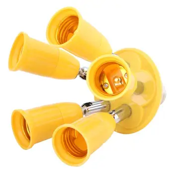 

5 in 1 E27 to E27 Rotatable Adjustable Colorful Base Socket Splitter LED Light Lamp Bulb Adapter Holder