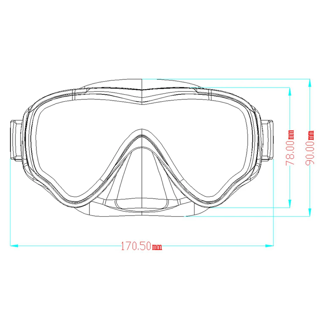 Youth Red Black Scuba Diving Mask Goggles For Snorkeling Swimming Freediving