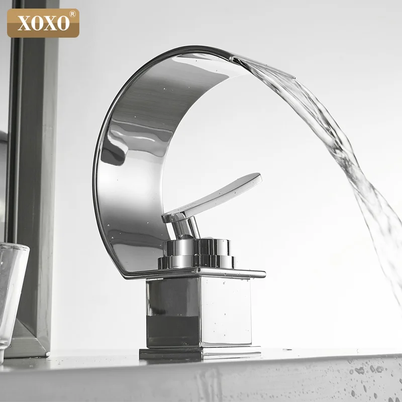 Billig XOXO Becken Wasserhahn Kaltes und Heißes Wasser Wasserfall Bad Wasserhahn Einzigen handgriff Waschbecken Mischbatterie Deck Berg Torneira 21025