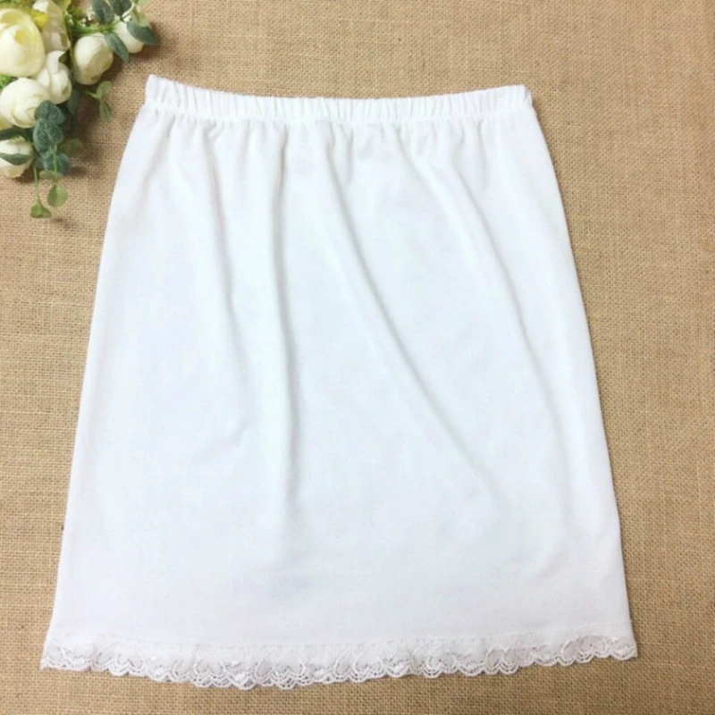 Women Waist Slip Lady Black White Short Underskirt Soft And Comfortable Cotton Length 40cm Petticoat Half Slips New YYY9381 leather skirt