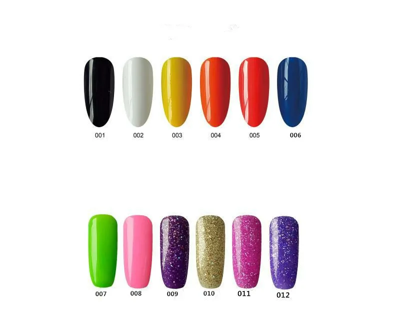 12 color nail gel tipart