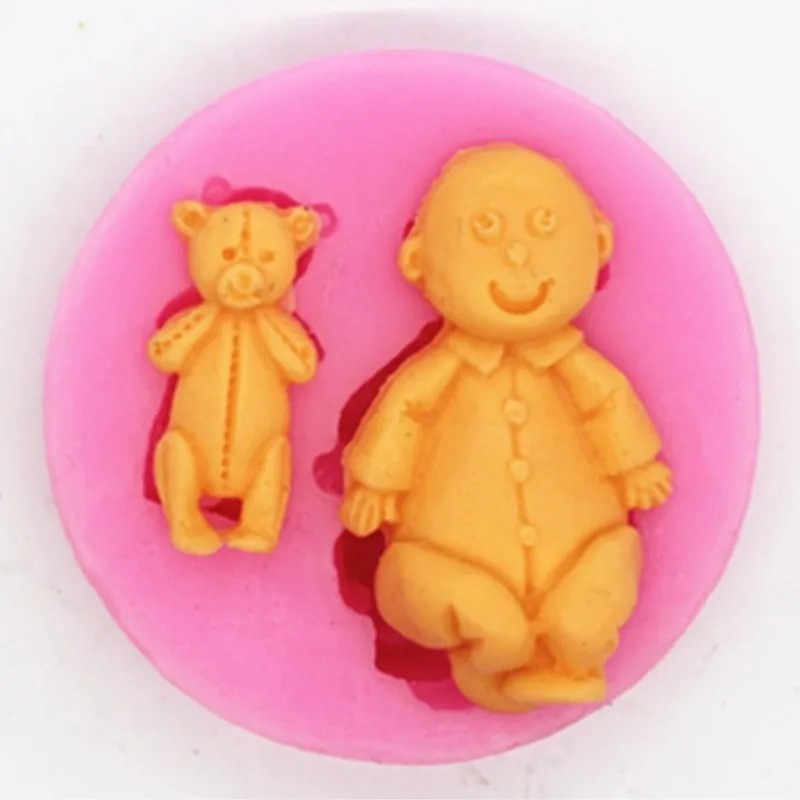 3D медведь Папа DIY День рождения силиконовая свечная форма ручной работы мыло