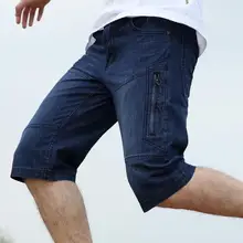 Короткие летние джинсы бермуды Masculina повседневные джинсовые шорты больших размеров 44 46 мужские синие модные шорты брюки карго с несколькими карманами