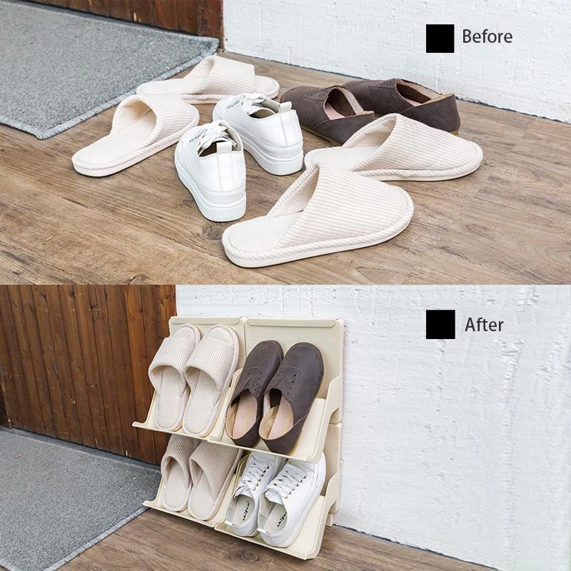  Plastic Vertical Combinable Stackable Shoes Rack DIY Shoe Cabinet Display Stand Space Saving Home S