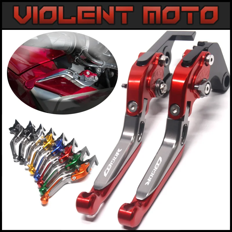 

With Logo Motorcycle Folding Extendable CNC Moto Adjustable Clutch Brake Levers For Honda CB 190R CB190R CB 190 R 2015-2017 2016