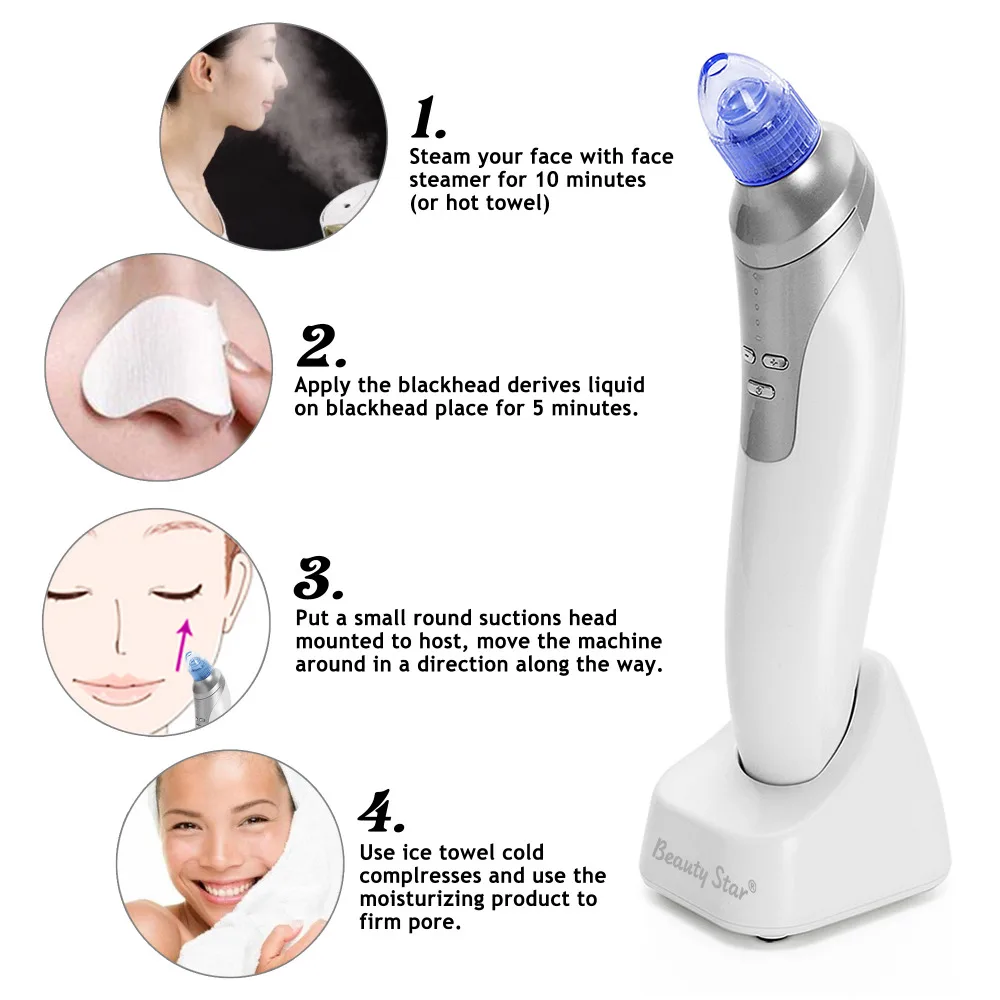 

Beauty Vacuum Pore Cleaner Blackhead Remover Suction Machine Comedo Microdermabrasion Face Cleaning