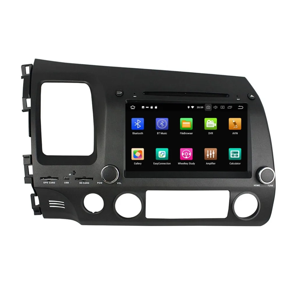 Excellent 4GB+32GB 2 din 8" Octa Core Android 8.0 Car DVD Player for Honda Civic 2006-2011 Car Radio GPS Navigation WIFI Bluetooth USB DVR 1