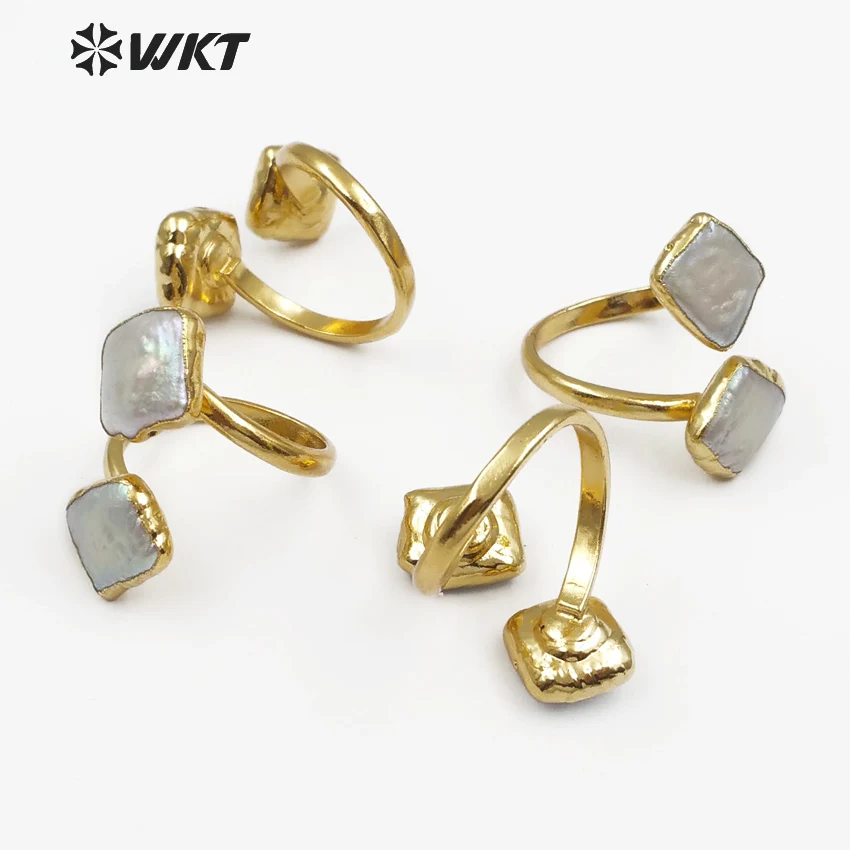 Новинка элегантное Золотое кольцо WT R325 WKT для вечеринки стиль с геометрическими