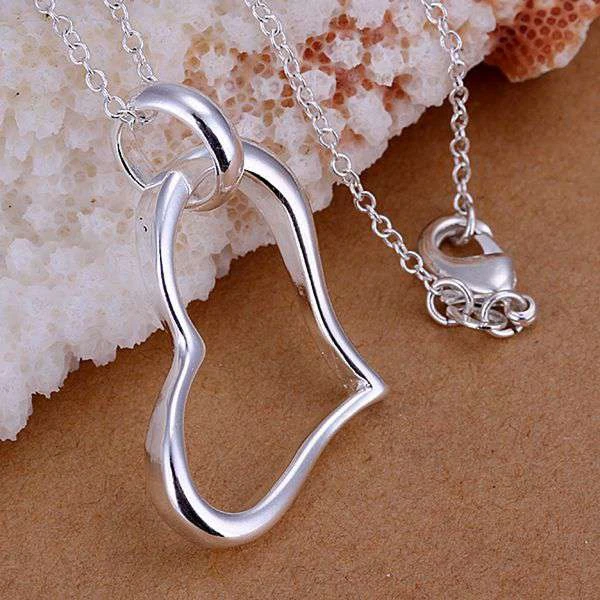 

silver plated Jewelry Pendant Fine Fashion Cute 925 jewelry silver plated Heart Necklace Pendants Top Quality CP080