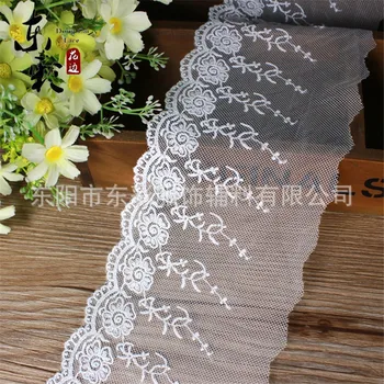 

15yard* 10cm Embroidery Lace Ribbon White Organza Lace DIY Sewing Handmade Crafts Wedding Decor Fashion Skirt Accessories