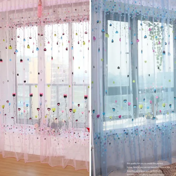 

2M X1M Balloon Tulle Voile Door Window Curtain Drape Panel Sheer Scarf Valances 2 Color